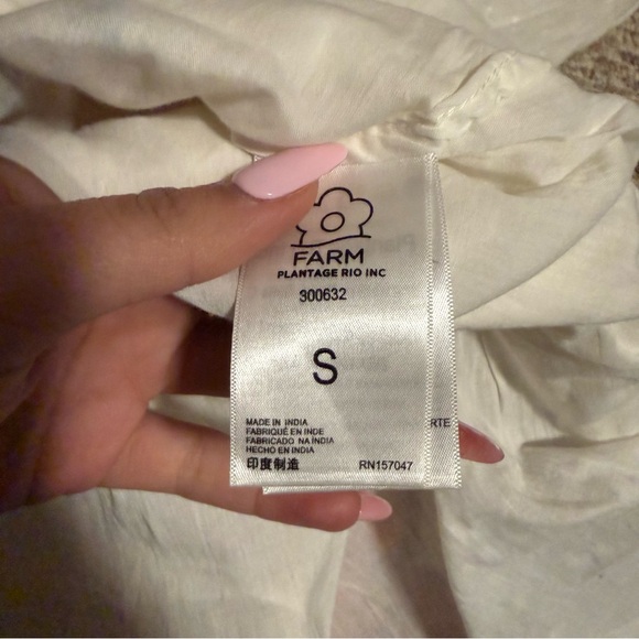 Farm Rio Macaw Cross Stitch Embroidered White Mini Dress- Size Small - Picture 14 of 16